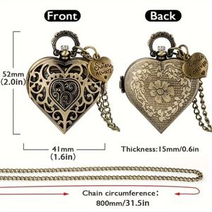 New sisters heart pocket watch battery included